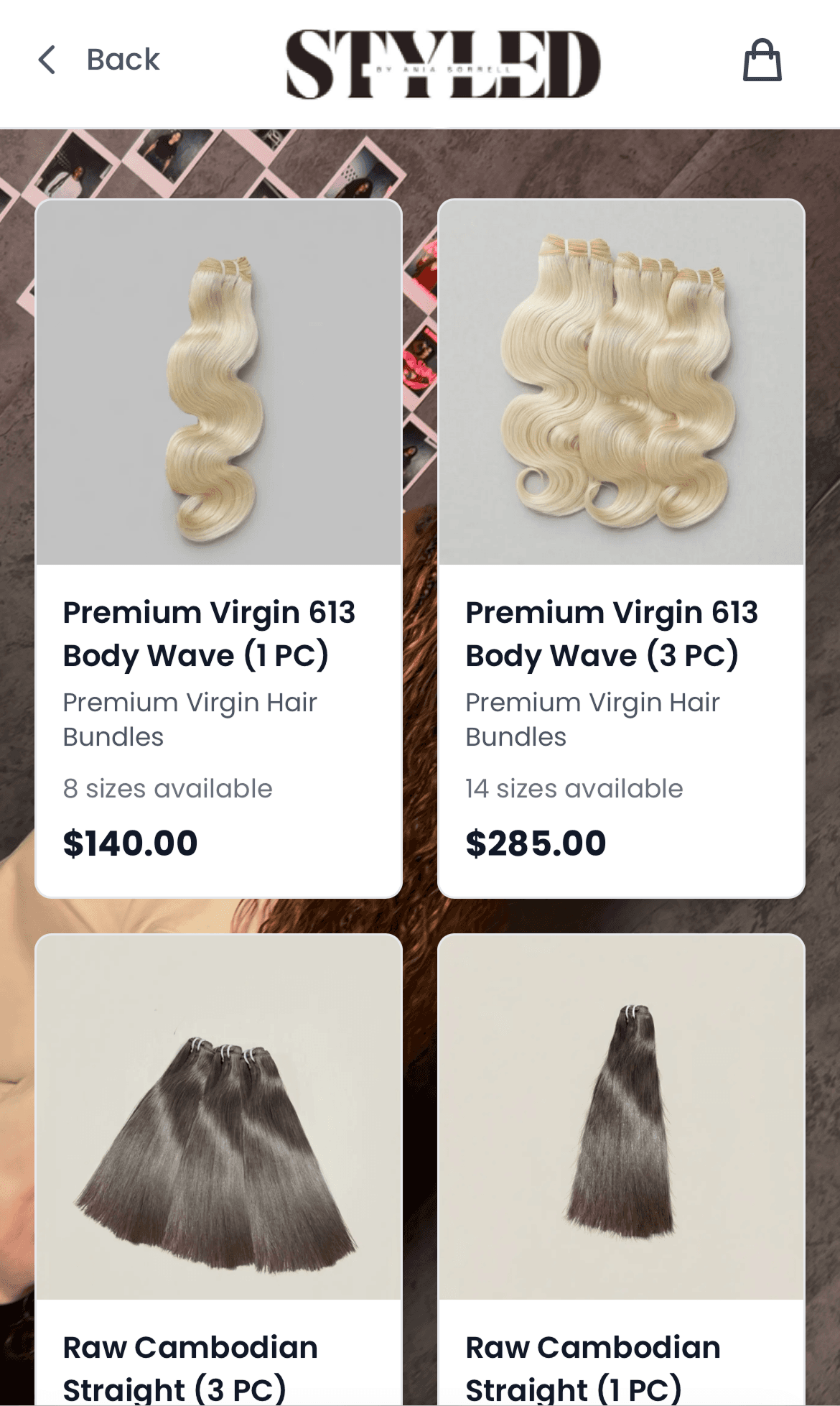 Foundri shop — branded storefront with logo and products