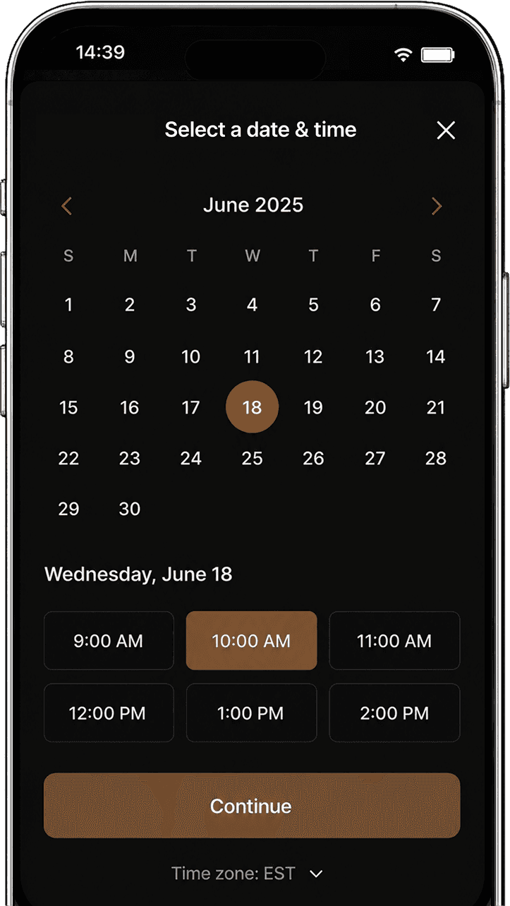 They book you — Foundri booking calendar