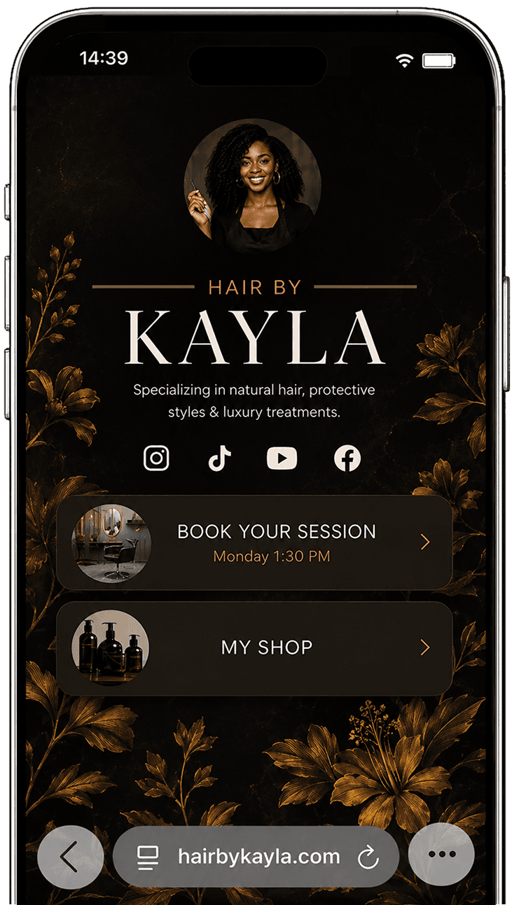 Foundri profile on iPhone — Hair by Kayla