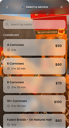 Foundri booking — service menu and appointments